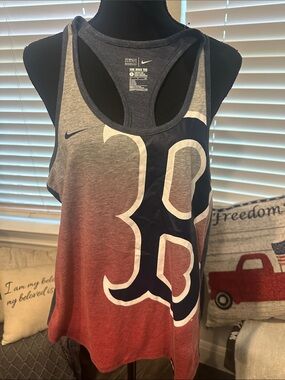 Nike Gray Racerback Tank with White Swoosh Print